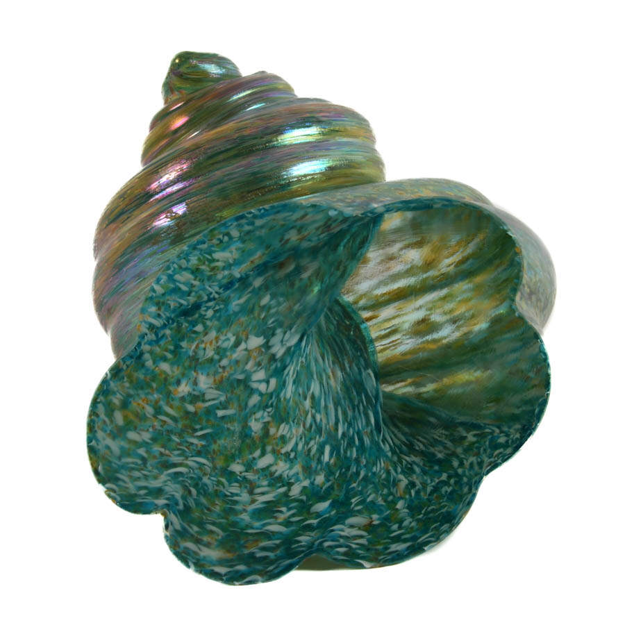 Iridescent Glass Seashell Paperweight-6