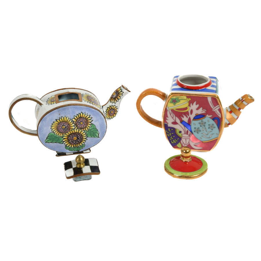 Collection of Miniature Porcelain Teapots-5