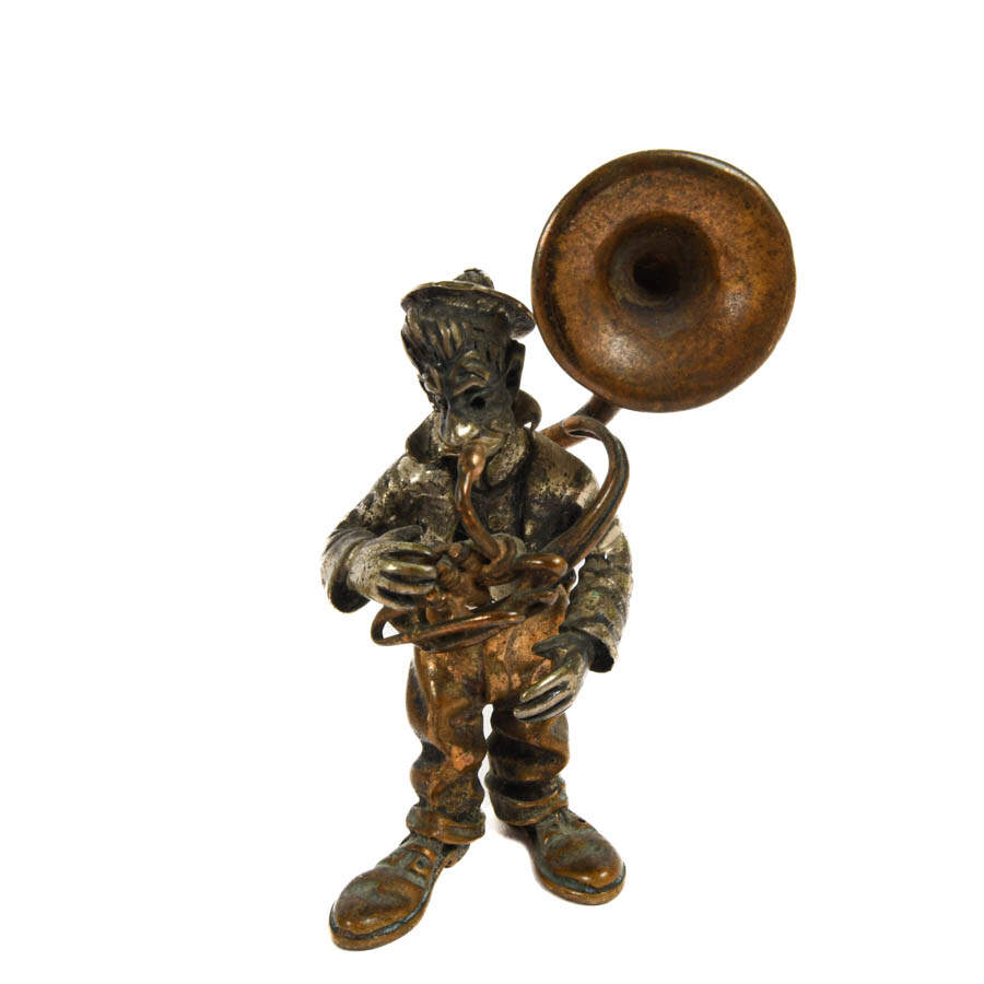 Group of Silver and Brass Musical Clown Band Figures-4