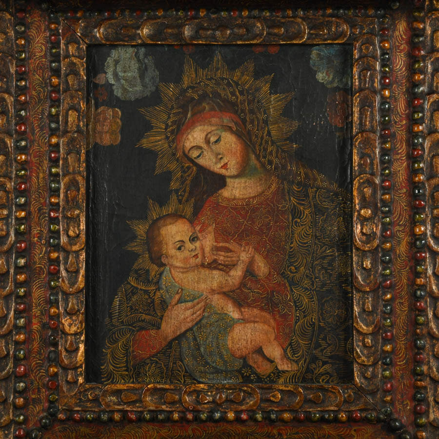 Antique South American Colonial Altarpiece-2