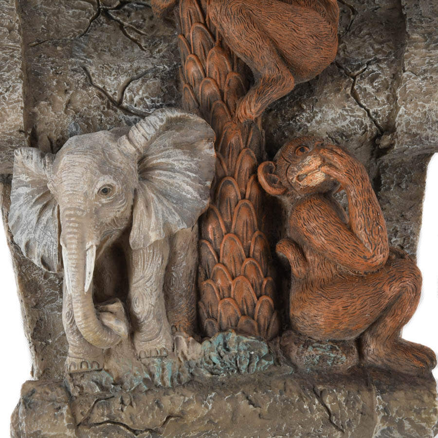 Figural Elephant and Monkeys Resin Wall Shelf-2