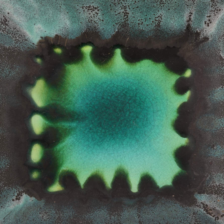 Mid-Century Square Art Pottery Tray-4