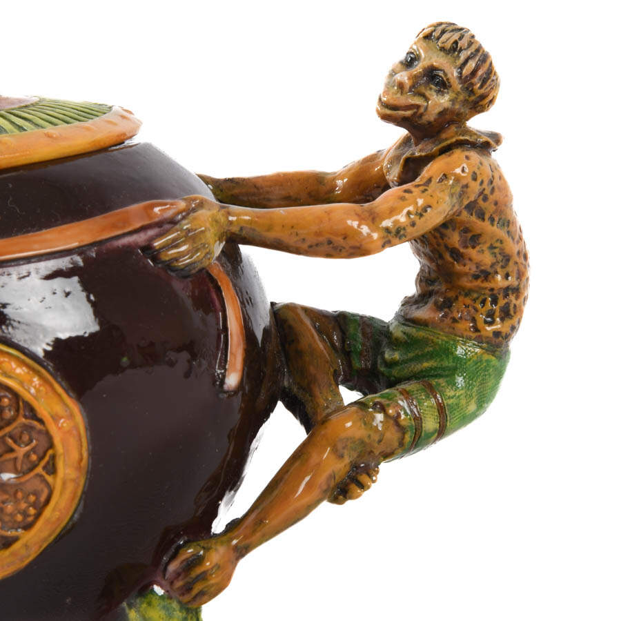 Majolica Figural Animal Lidded Sugar Dish-7