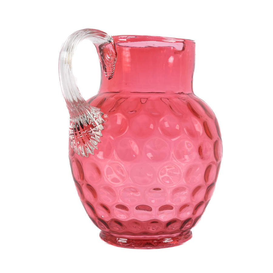 Victorian Cranberry Coin Dot Jug-3