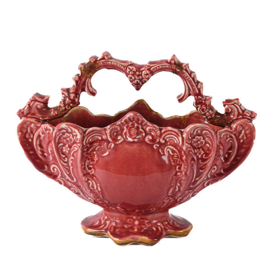 Victorian Majolica Basket with Angelica Kauffman Scene-5