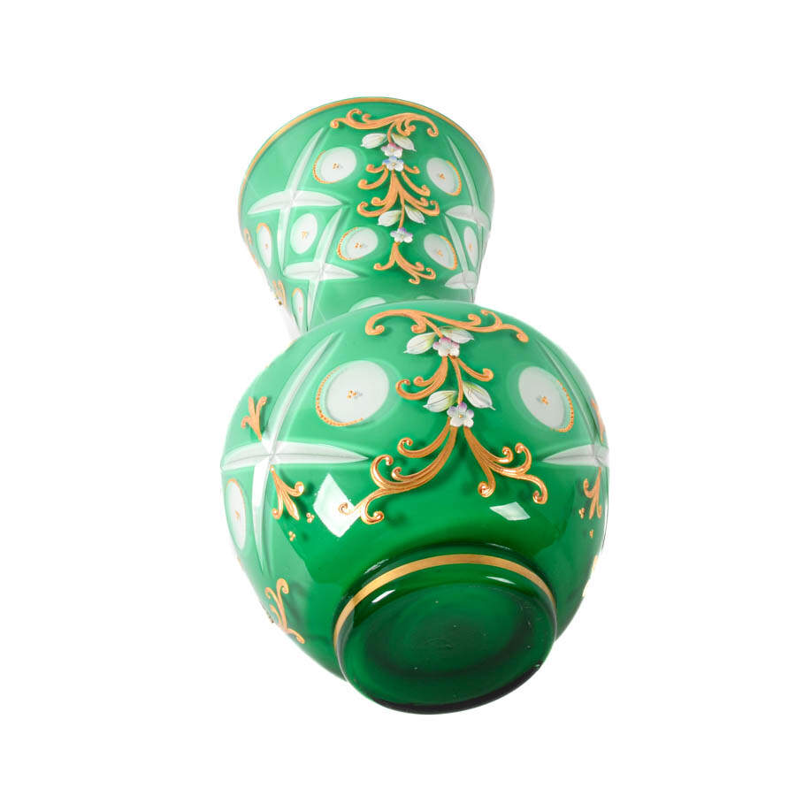 Antique Bohemian Enamel Painted Vase-6