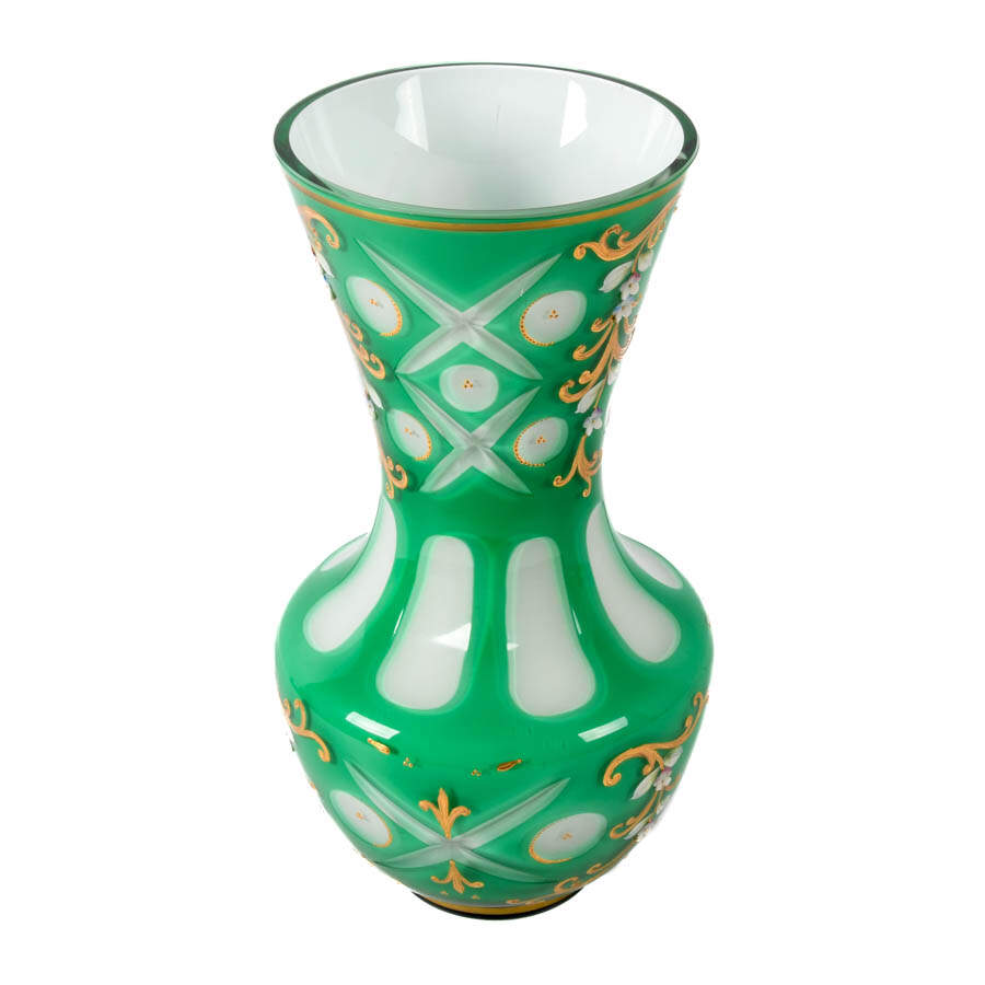 Antique Bohemian Enamel Painted Vase-5