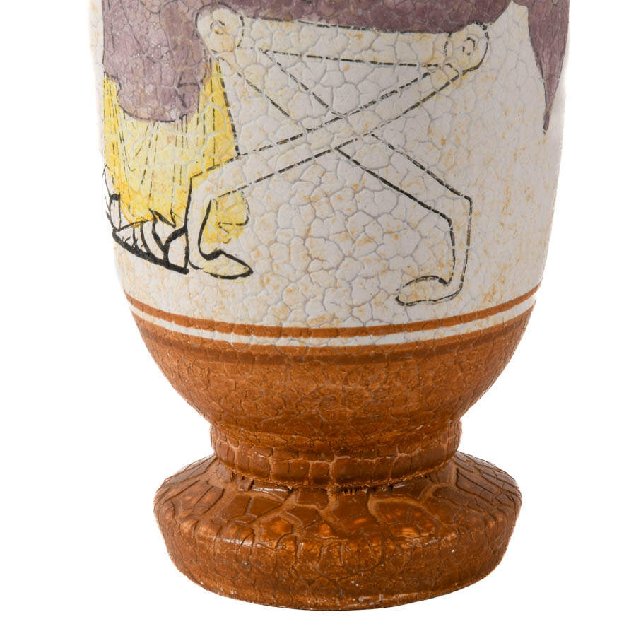 Hand-Painted Greek Pottery Vase with Handle-3