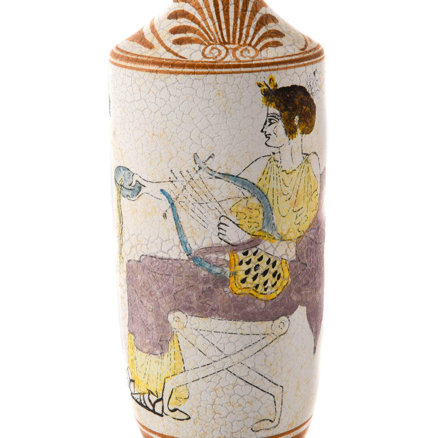 Hand-Painted Greek Pottery Vase with Handle-2