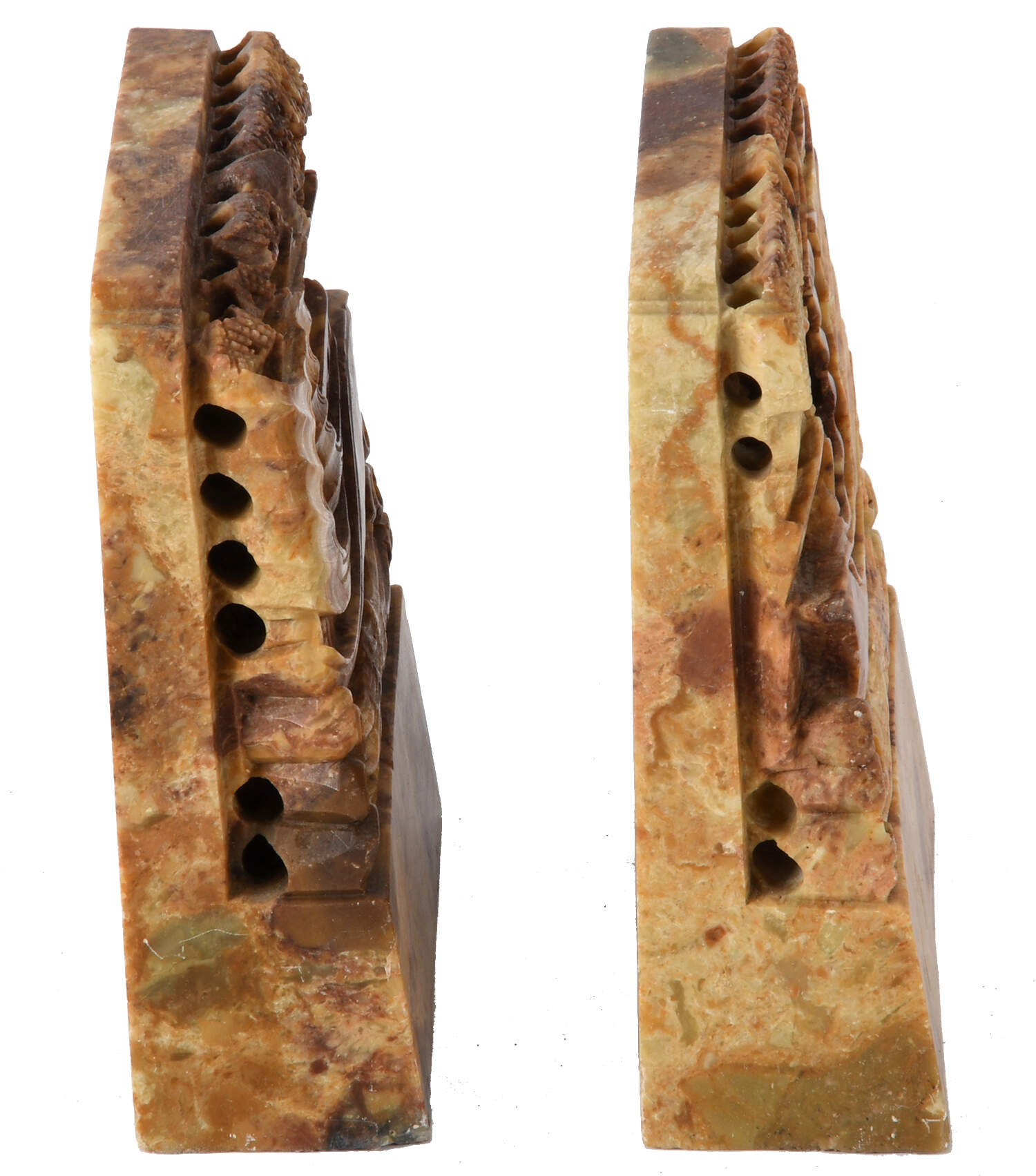 Pair of Hand-Carved Chinese Soapstone Bookends-5