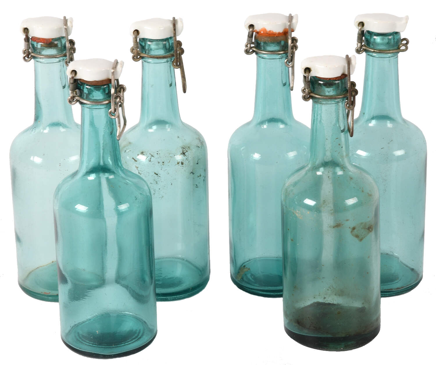 Grouping of Six German World War II Glass Beer Bottles-1