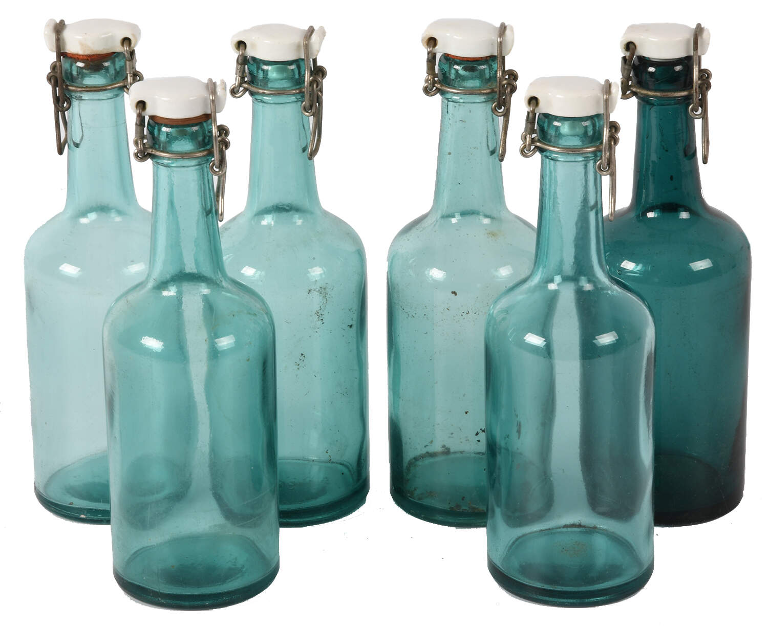 Grouping of Six German World War II Glass Beer Bottles-1