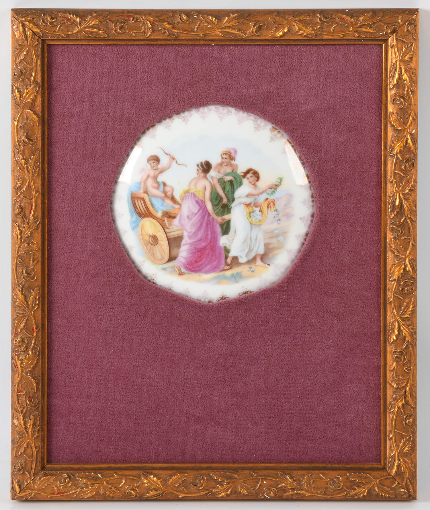 Framed French Porcelain Portrait Plaque-1