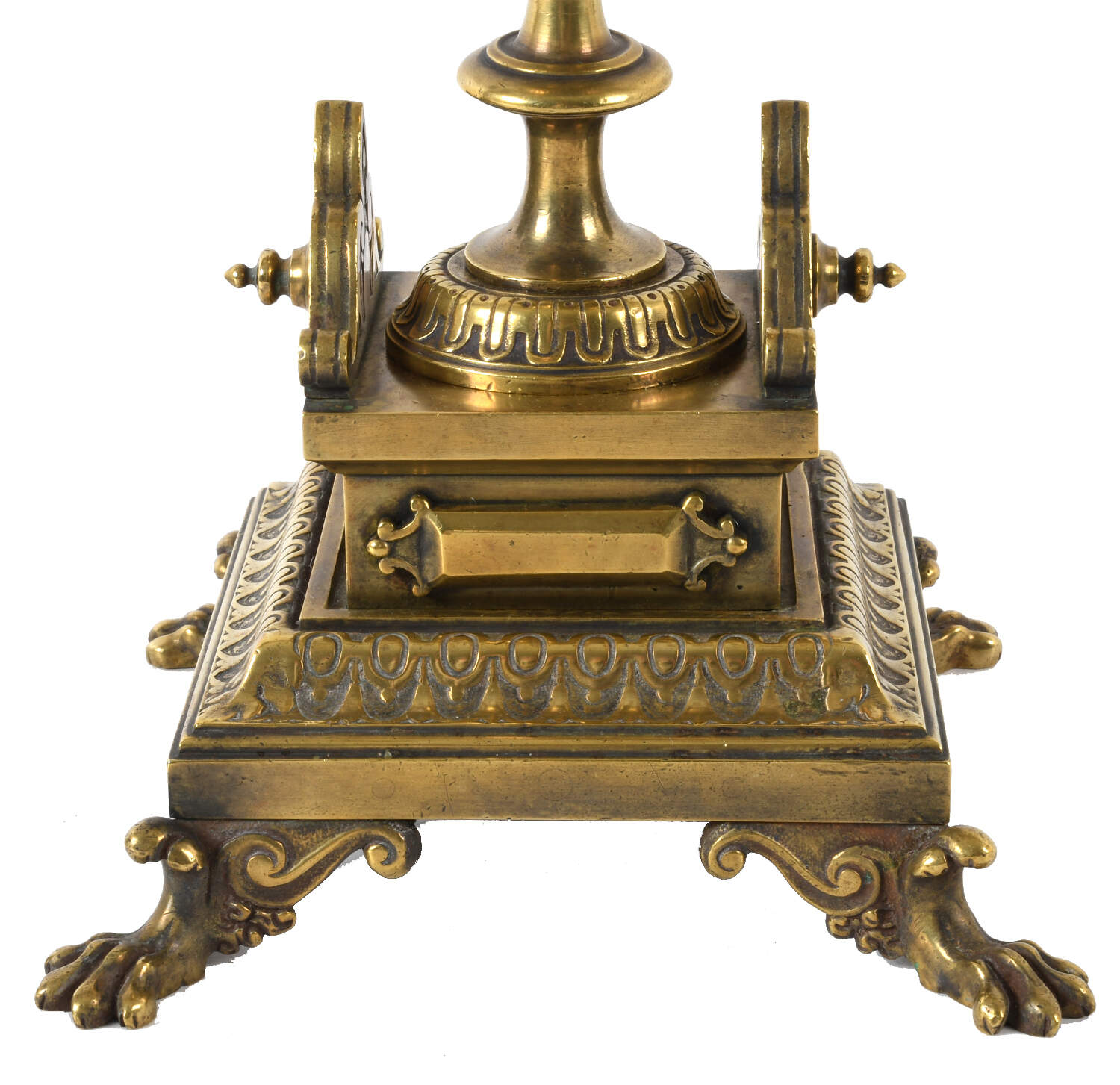 Antique Pair of French Doré Bronze Candleholders-8