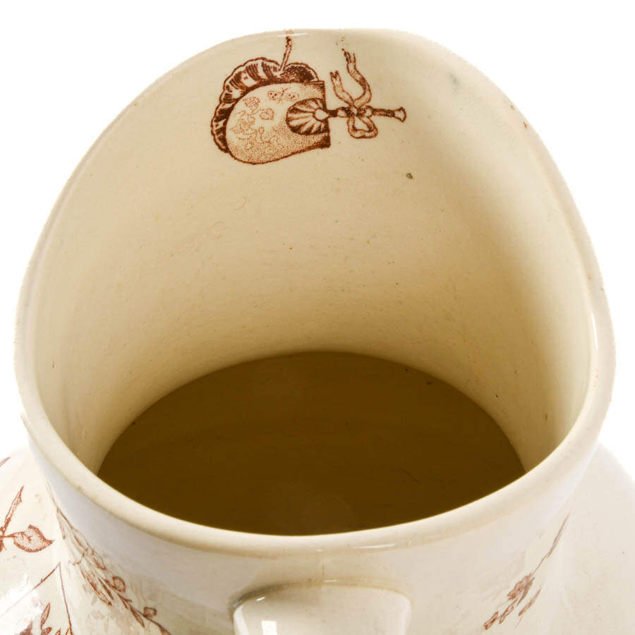Victorian Ironstone Transferware Pitcher-5