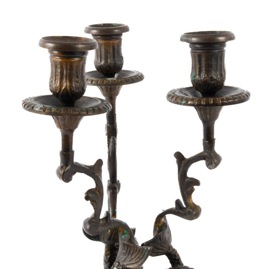 Bronze Empire-Style Three-Light Candelabra-5