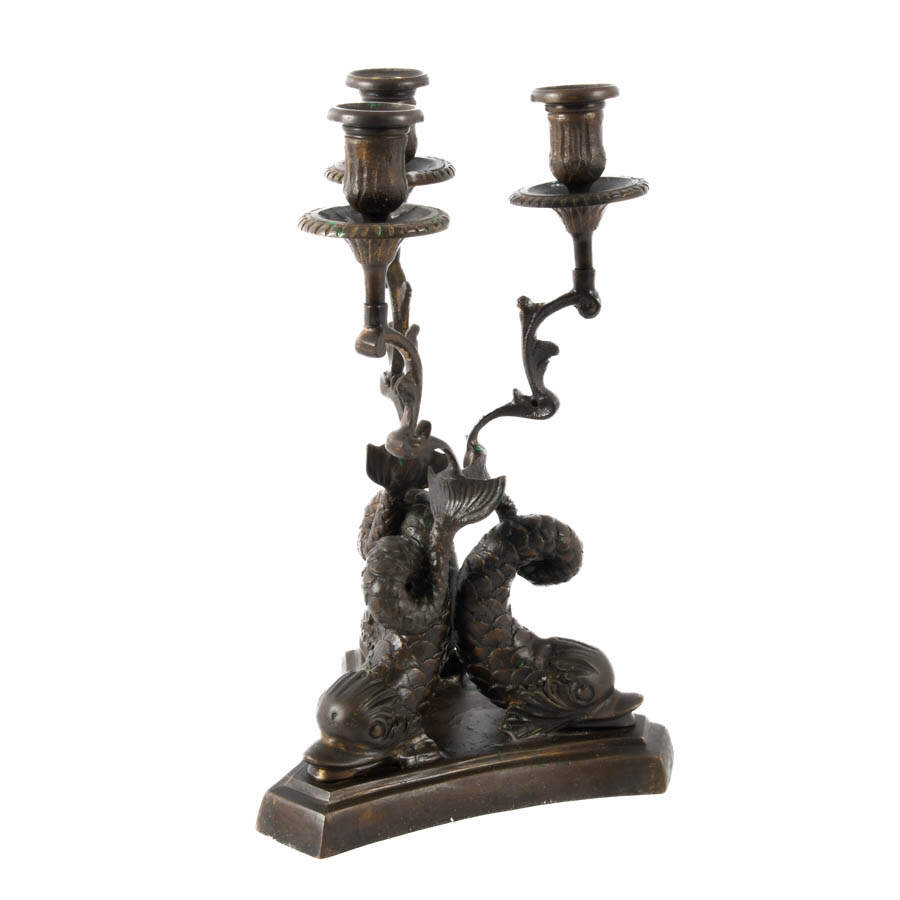 Bronze Empire-Style Three-Light Candelabra-4