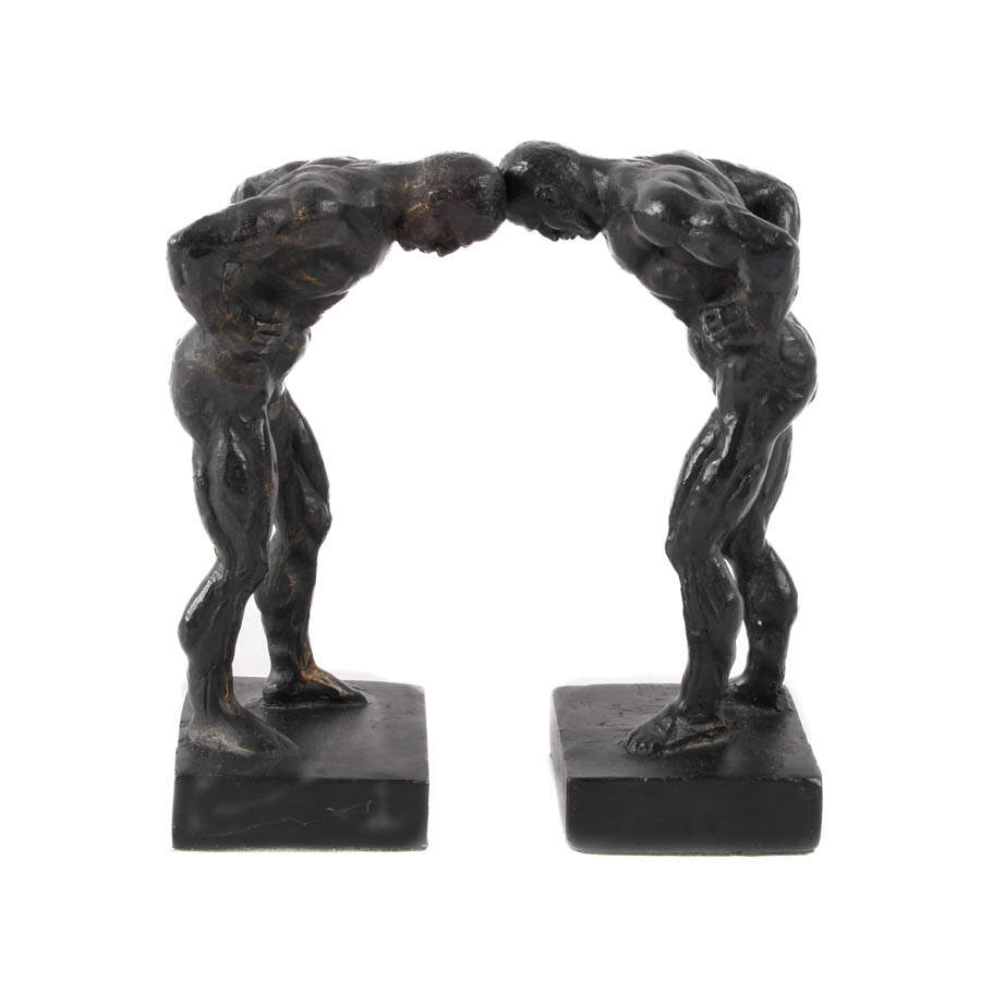 Cast Iron Male Nude Bookends-2