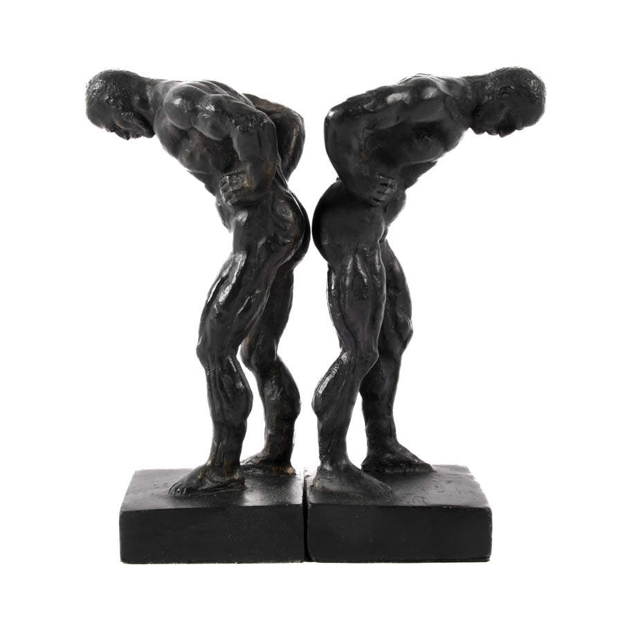 Cast Iron Male Nude Bookends-1