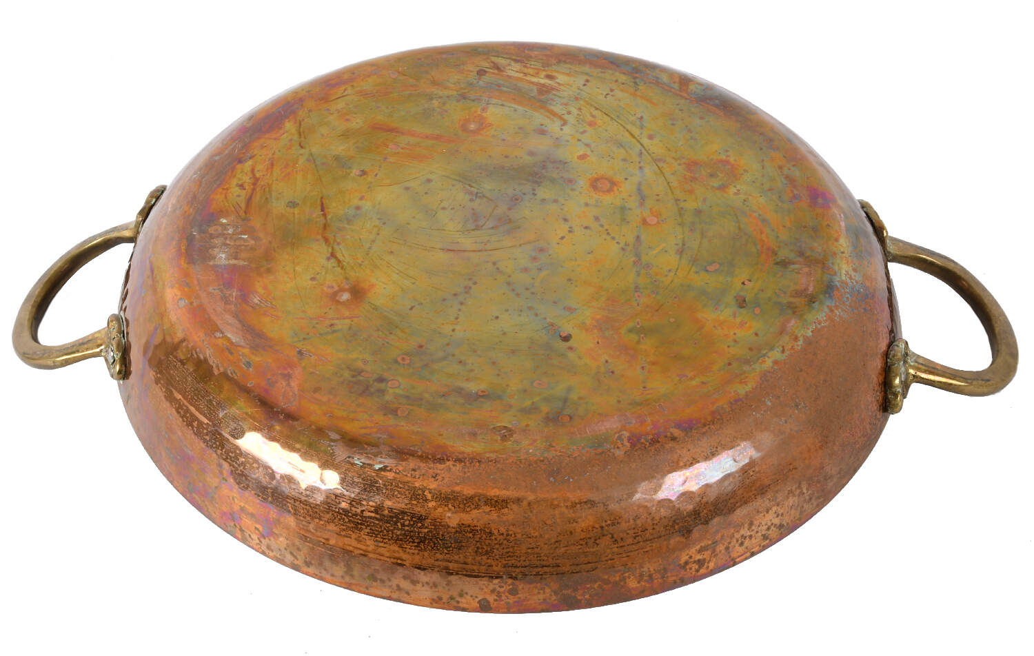 Oversized Cu Artigiana Hand-Hammered Copper Frying Pan with Lid-3