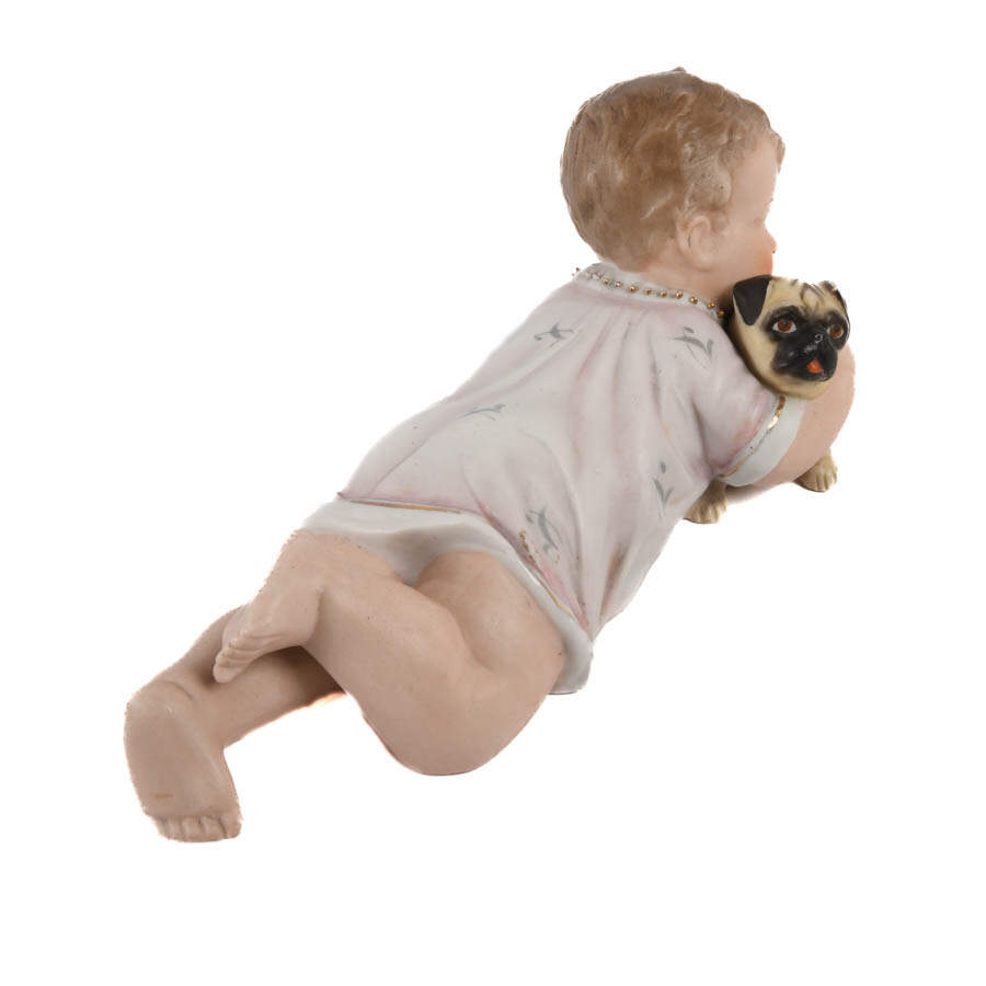 Bisque Piano Baby and Dog Grouping-4