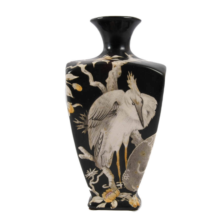 Winton China Crane and Floral Decorated Vase-1