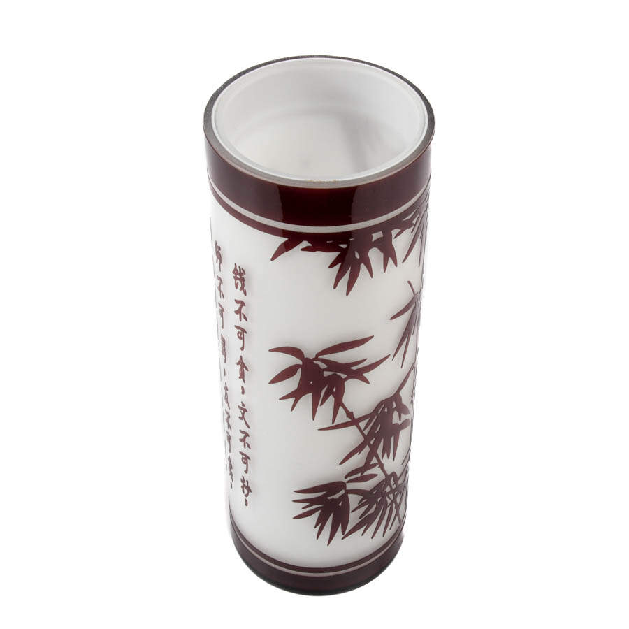 Overlay Cameo Etched Vase White And Purple-4