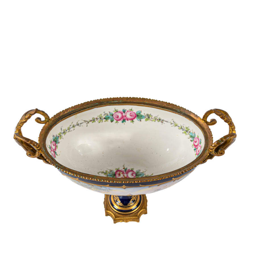 Set of Three Sèvres Porcelain and Bronze Jardinière and Urn Set-6