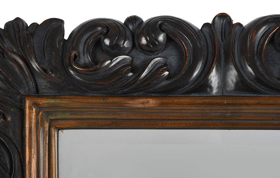 Carved Walnut Accent Wall Mirror-4