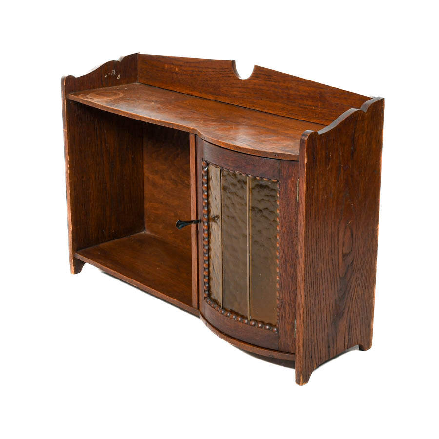 Amber Glass and Walnut Wall Display Cabinet-3