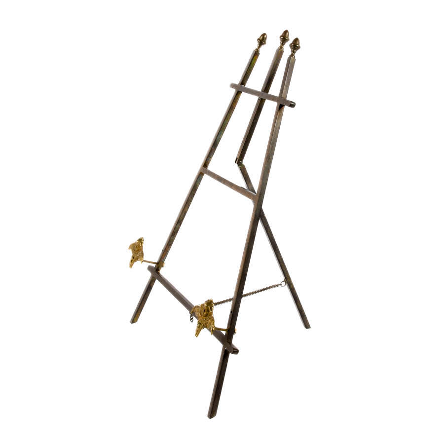Brass Tabletop Easel with Figural Angel Motifs-3