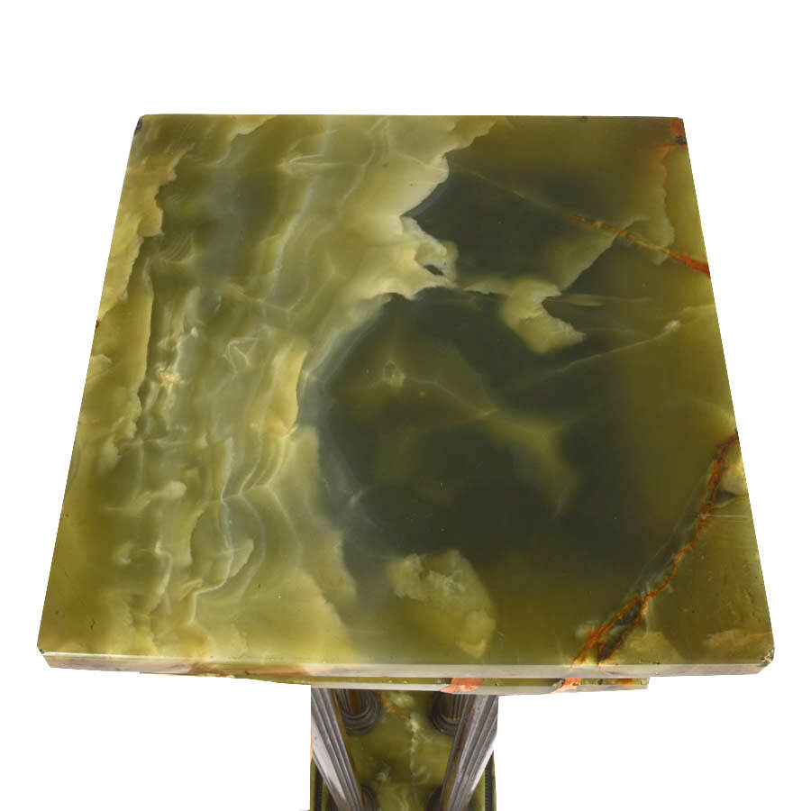Carved Onyx and Metal Pedestal-5