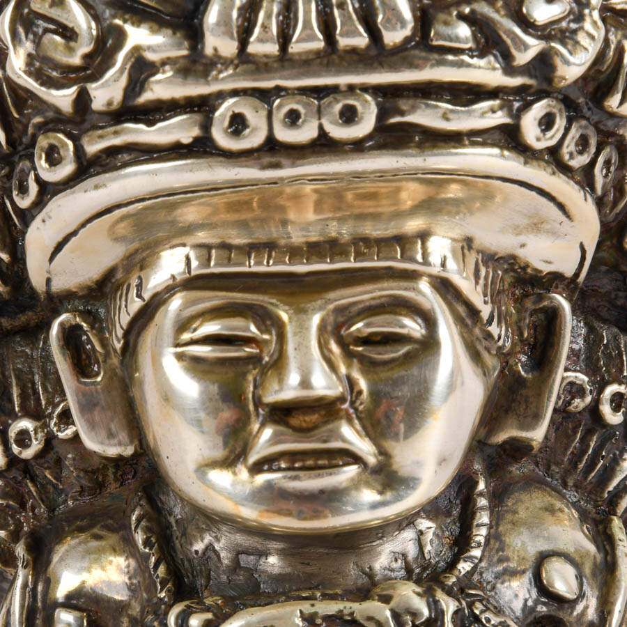 D'Argenta Mexico Hand-Made Silver-Plate Pre-Colombian God Zapoteca-3