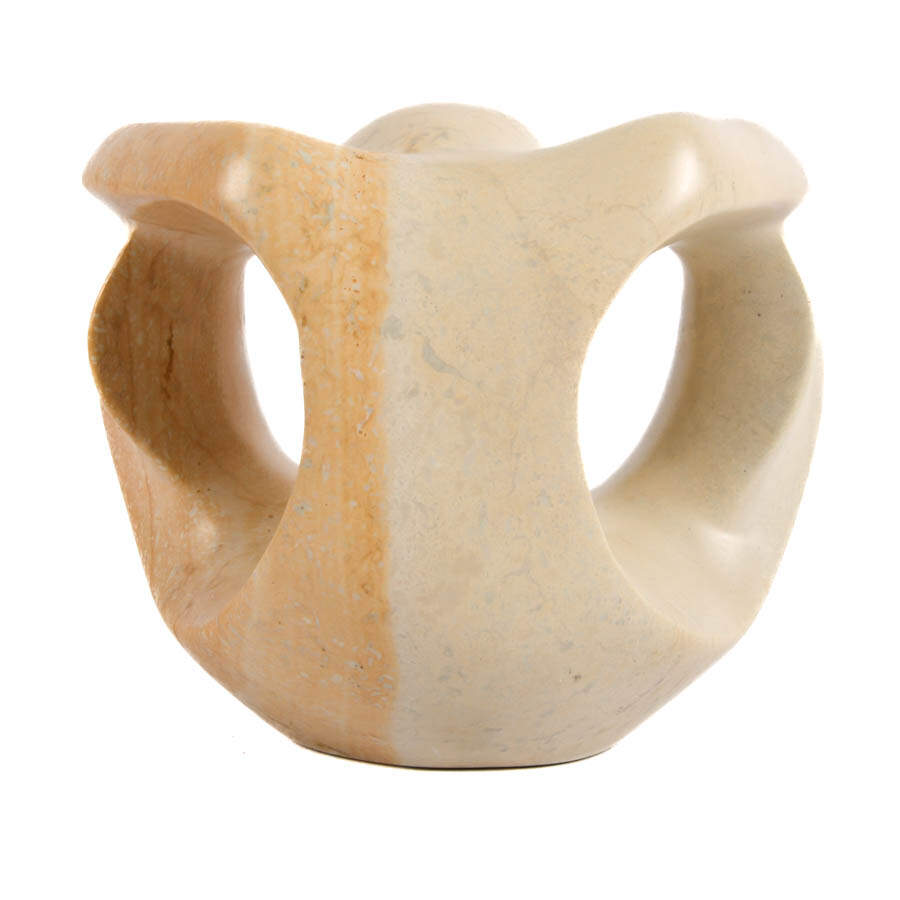Signed Mutoto Carved Abstract Stone Sculpture-4