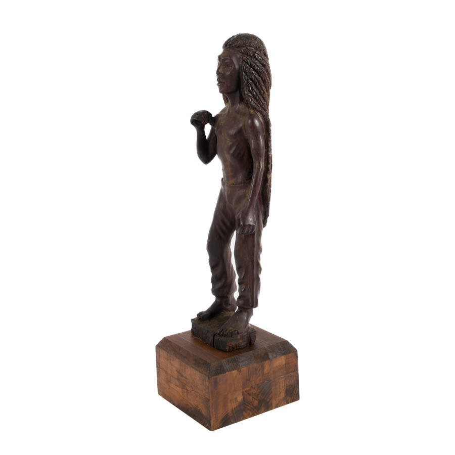 Native American Carved Wood Statue-5