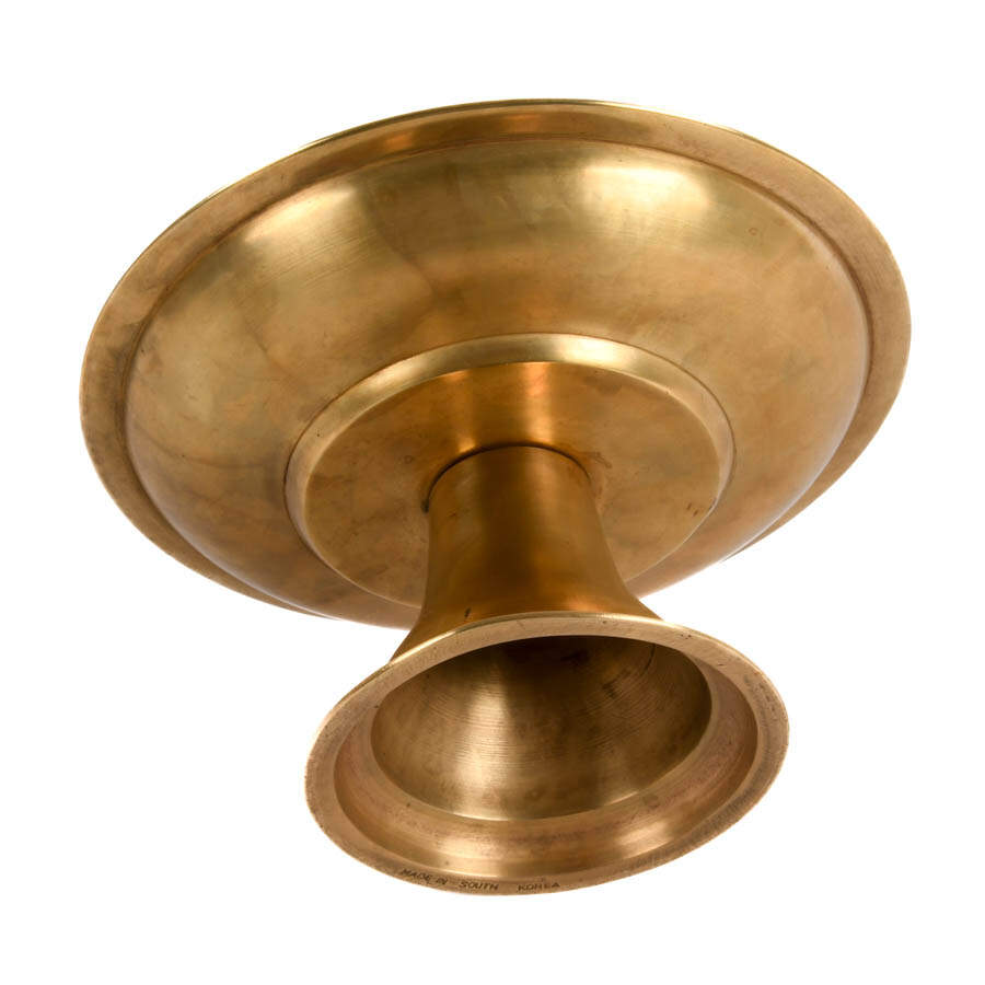 Brass Tazza with a Decorated Crane Motif-4