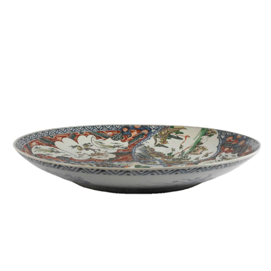 Oversized Antique Chinese Famille Verte Porcelain Charger-6
