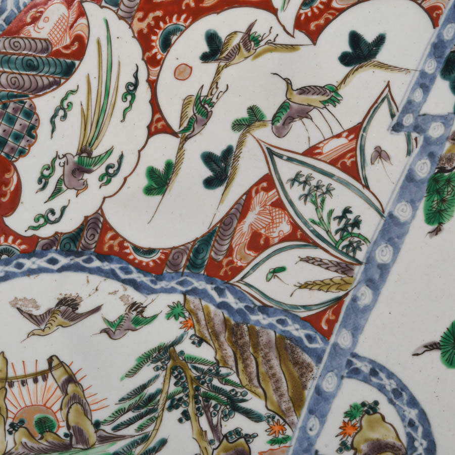 Oversized Antique Chinese Famille Verte Porcelain Charger-3