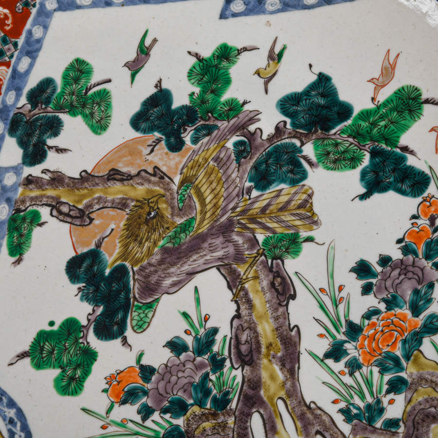 Oversized Antique Chinese Famille Verte Porcelain Charger-2
