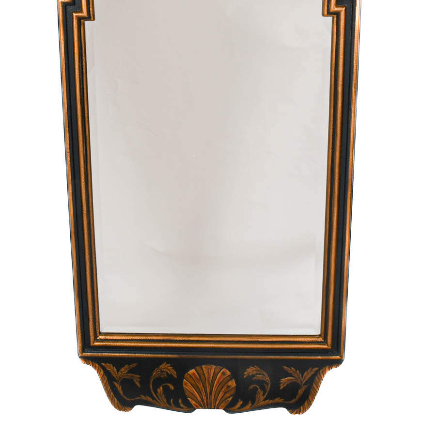 Black and Gold Painted Shell Mirror-4