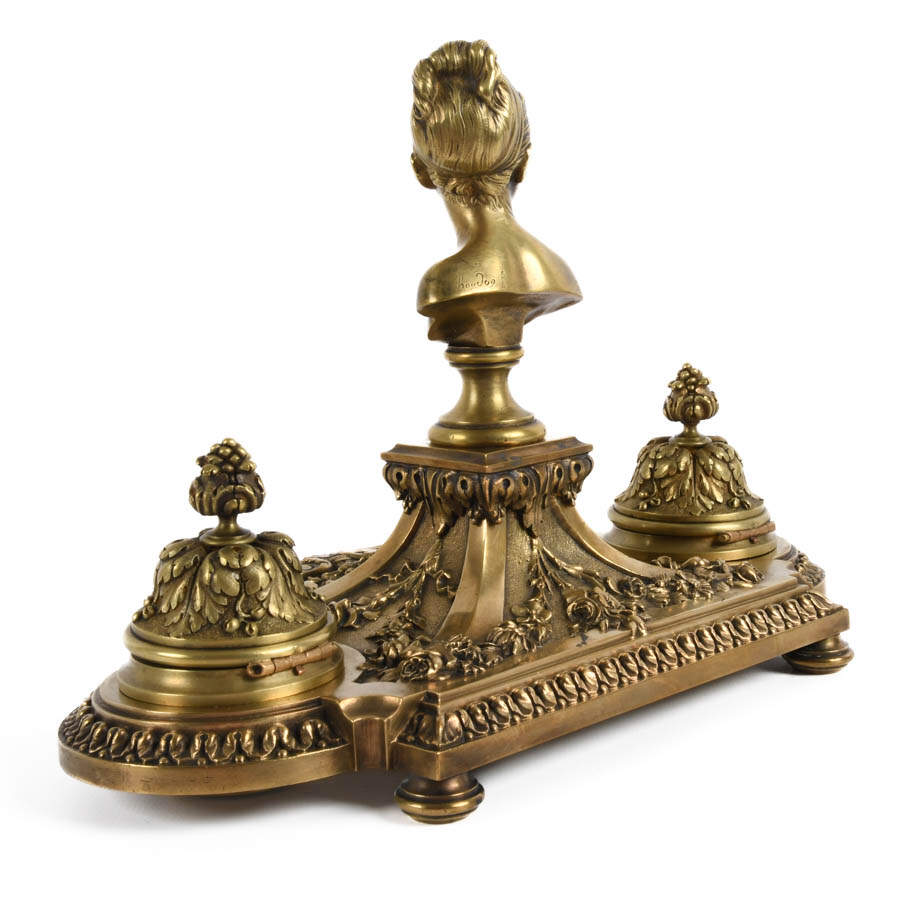 Antique French Bronze Figural Inkwell-6