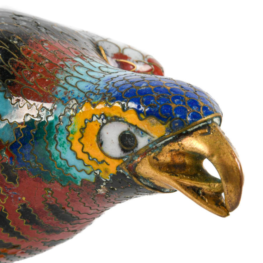 Pair of Chinese Cloisonné Birds-7