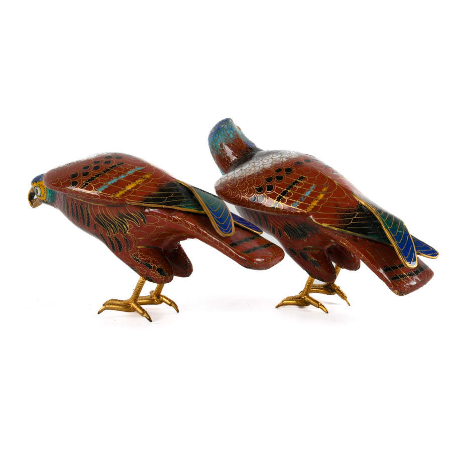 Pair of Chinese Cloisonné Birds-3