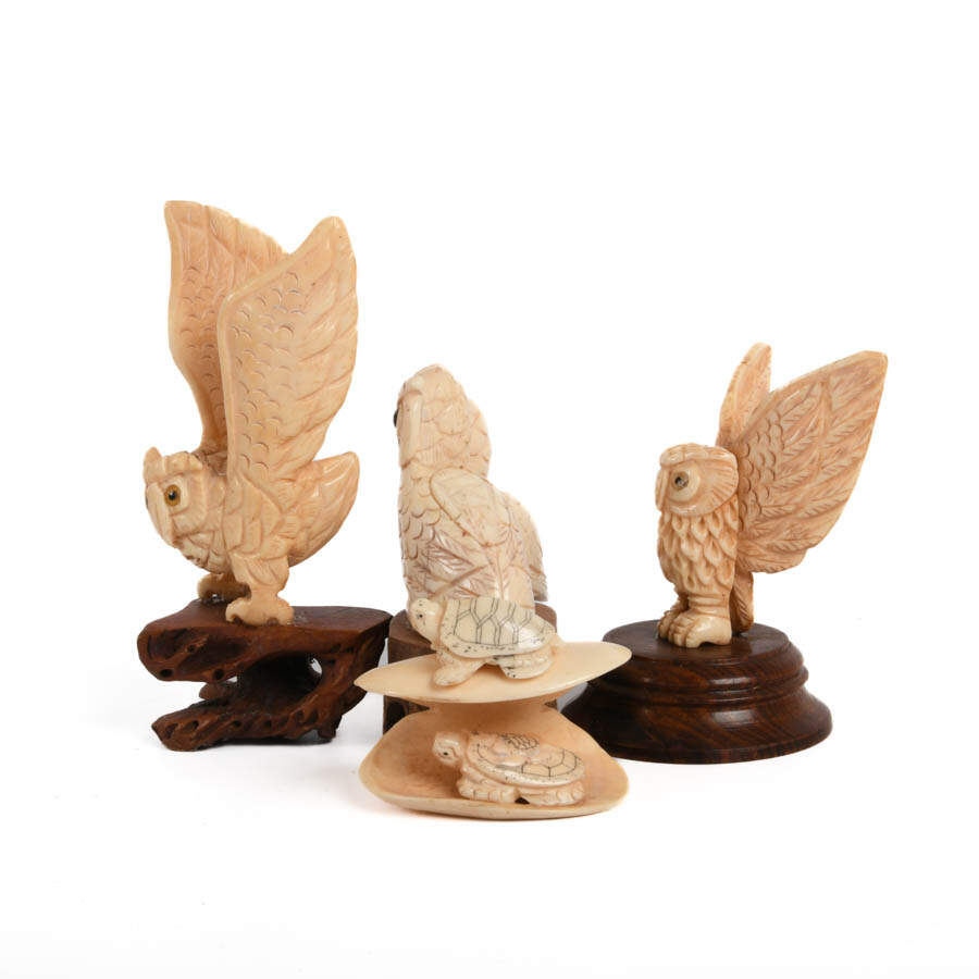 Grouping of Four Bone Carved Animals-2