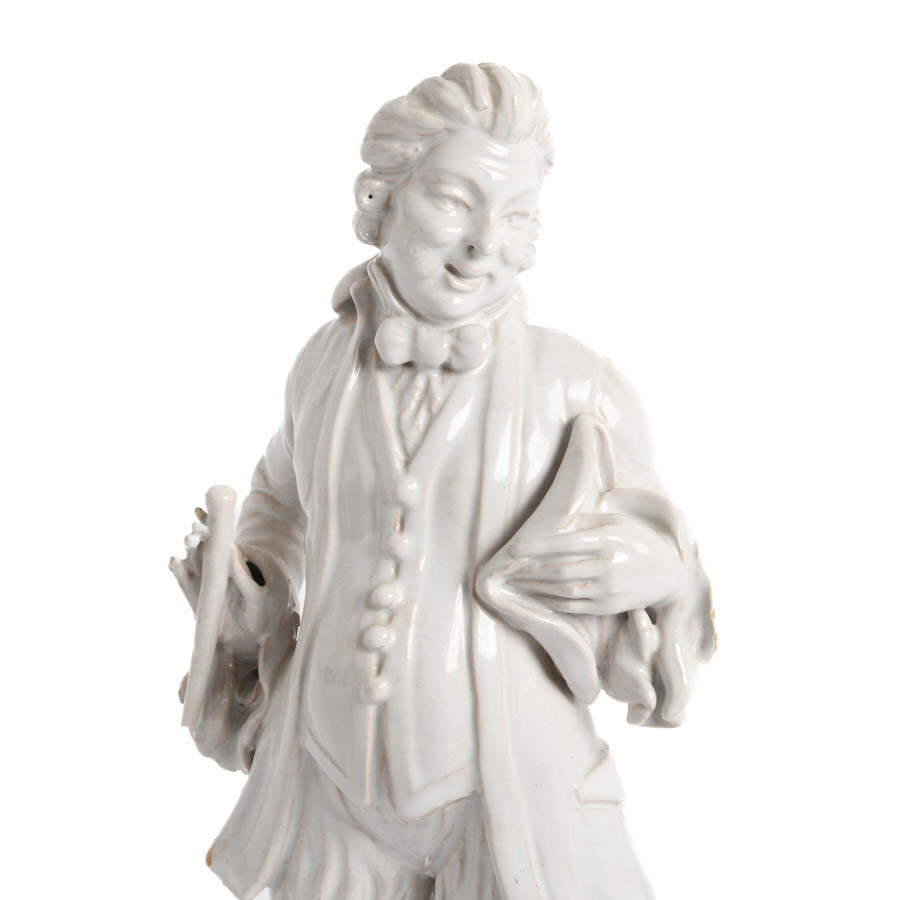Antique Pair of Blanc De Chine Figural Statues-4
