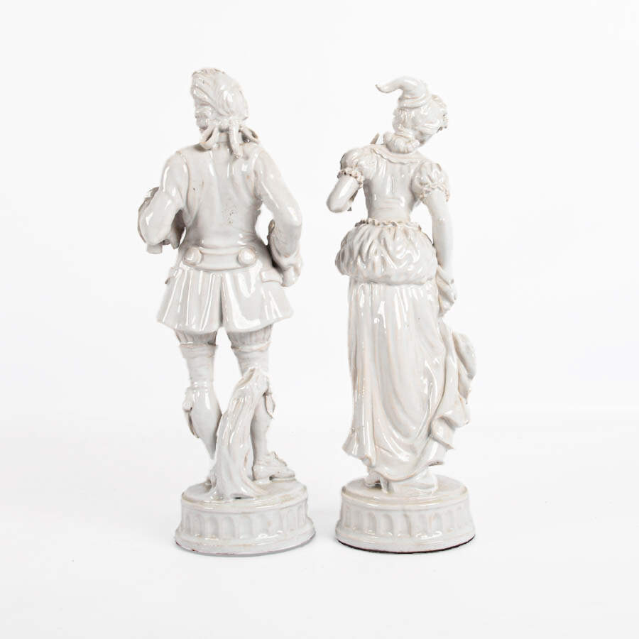 Antique Pair of Blanc De Chine Figural Statues-3