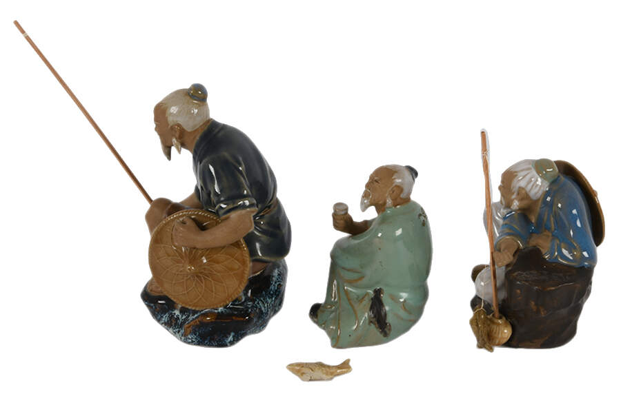 Grouping of Three Chinese Shiwan Mudmen-3