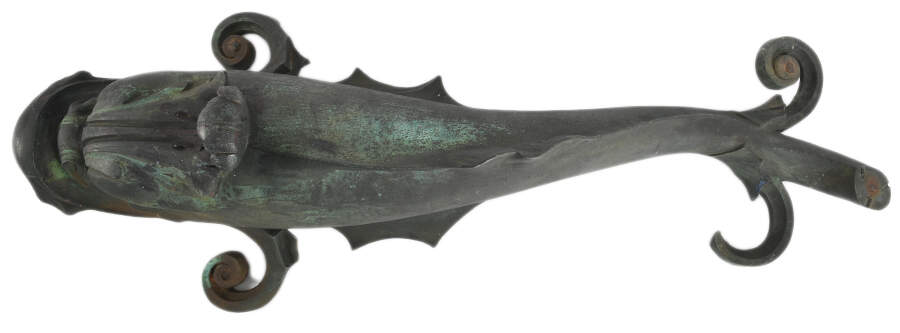 Large Antique Cast Iron Dolphin Architectural Detail-7
