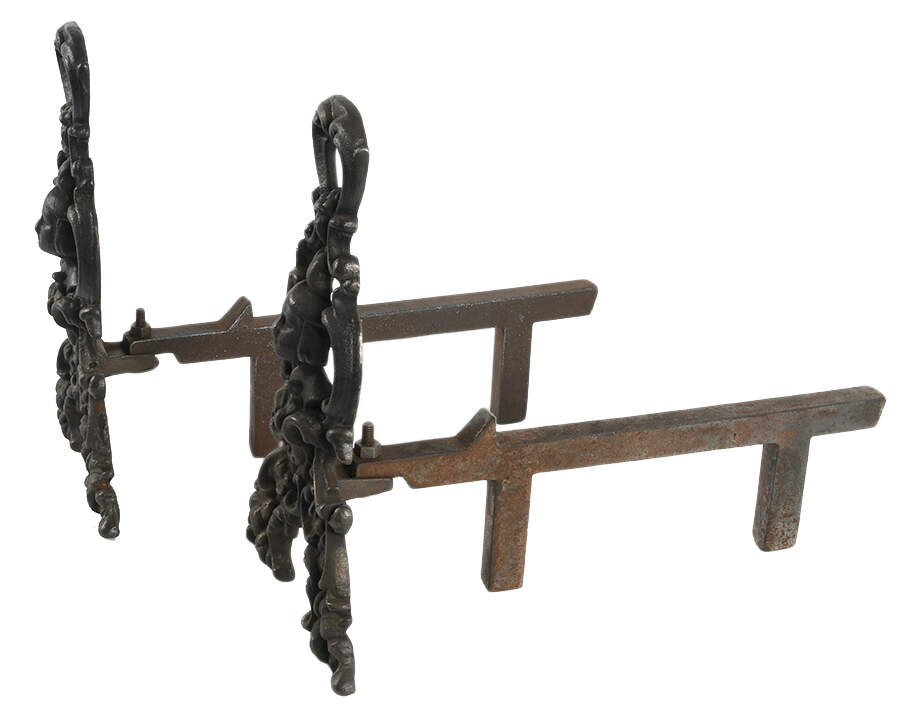 Antique Pair of Figural Jenny Lend Cast Iron Andirons-5