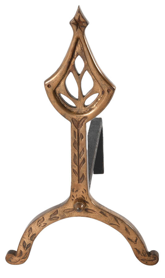 Pair of Arts and Crafts Cast Iron Andirons-3